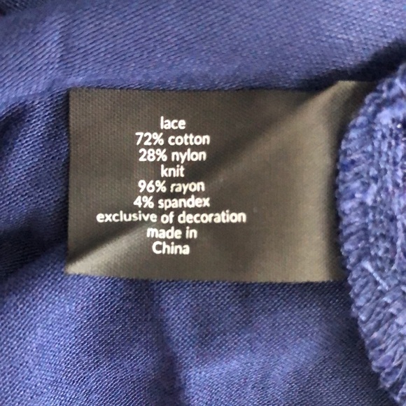 Lane Bryant Sheer Lace Rose Stitching V-Neck Top 14 NWOT - Picture 6 of 9